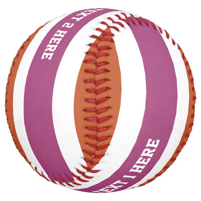 Balle De Softball Le base-ball fait sur commande des textes de motif (Incliné)