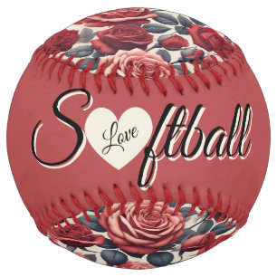 Balle De Softball Les roses sont rouges (personnaliser)