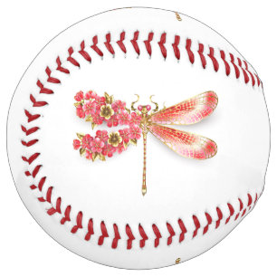 Balle De Softball libellule de fleurs avec sakura de bijoux