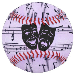 Balle De Softball Masques de musique et de théâtre violets