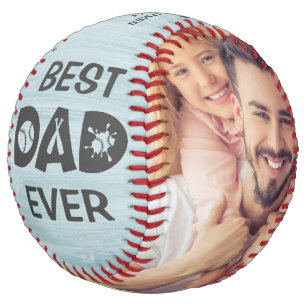 Balle De Softball Meilleur papa Jamais Photo Personnalisée Nom Perso