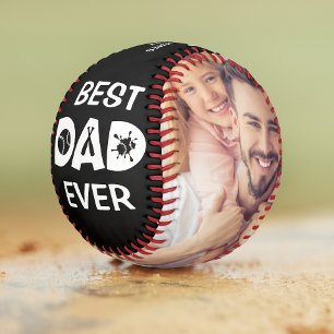 Balle De Softball Meilleur papa Jamais Photo Personnalisée Nom Perso