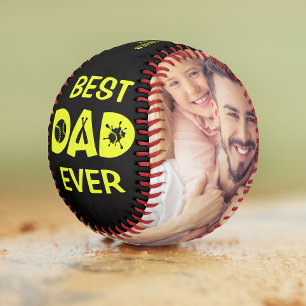 Balle De Softball Meilleur Papa Jamais Photo Personnalisée Nom Perso