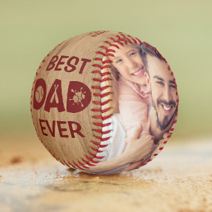 Balle De Softball Meilleur papa Jamais Photo Personnalisée Nom Perso