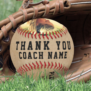Balle De Softball Merci Coach Nom de l'équipe Joueur Numéro Photo