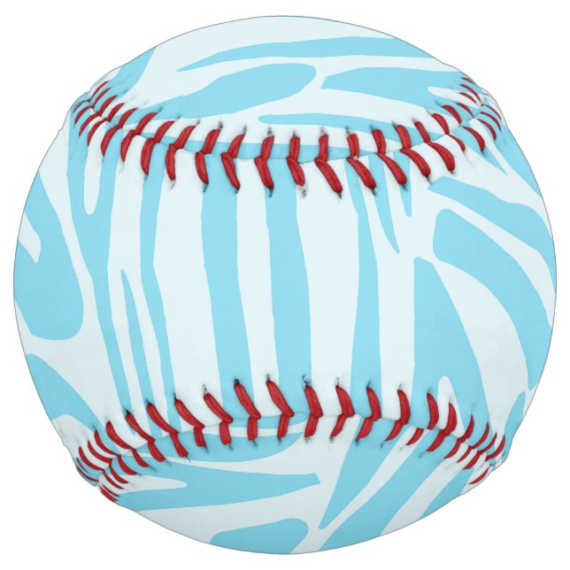 Balle De Softball Modèle Zèbre Bleu (Devant)