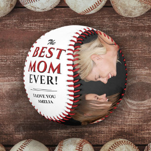 Balle De Softball Modern Best Mom Ever Photo Collage de photos Fête