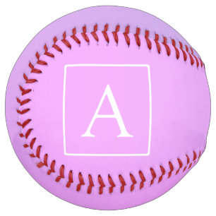 Balle De Softball Monogramme simple   Ombre subtil rose/violet