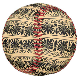 Balle De Softball Motif arabe méditerranéen grec marron
