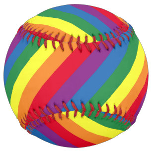 Balle De Softball Motif arc-en-ciel diagonal
