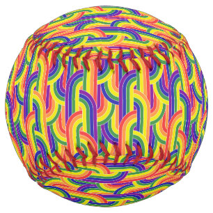 Balle De Softball Motif arc-en-ciel moderne