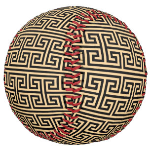 Balle De Softball Motif Clé Carrée Méandre Grec H Marron