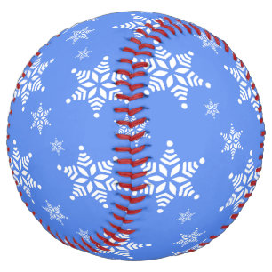 Balle De Softball Motif de flocons de neige, Flakes blancs, Neige, B