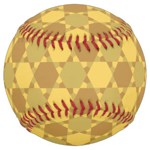 Balle De Softball Motif d'illusion optique étoile Brown de sable