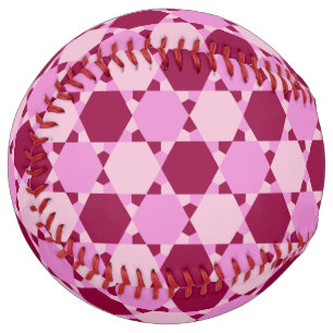 Balle De Softball Motif d'illusion optique Girly Pink