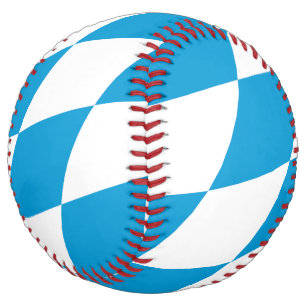 Balle De Softball Motif Drapeau Diamant Bavière bleu et blanc