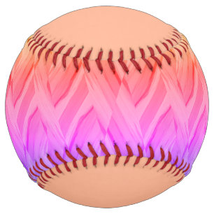 Balle De Softball Motif en marbre corail et teintes roses complexe