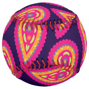 Balle De Softball Motif Floral Boho Rose