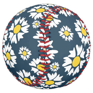 Balle De Softball Motif marguerite, Motif floral, Marguerites blanch