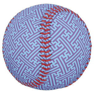 Balle De Softball Motif Sayagata, Japonais, Violet et Bleu