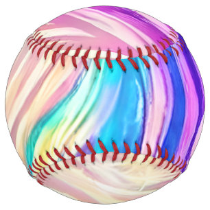 Balle De Softball Motif Tourbillonnant aux couleurs éclatantes