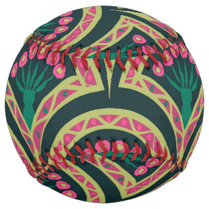 Balle De Softball motif vert en forme de coque