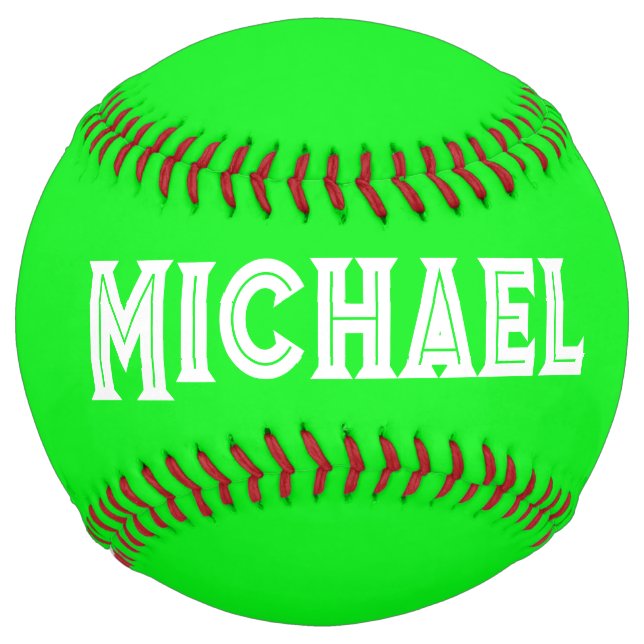 Balle De Softball Neon Green Elegant Nom Couleur clair clair (Devant)