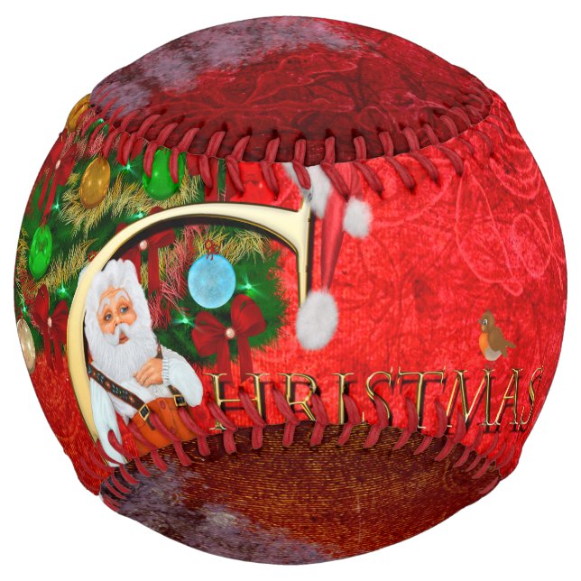 Balle De Softball Noël, Père Noël (Devant)