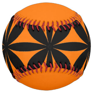 Balle De Softball Noir et Orange moderne / Rétro Imprimer