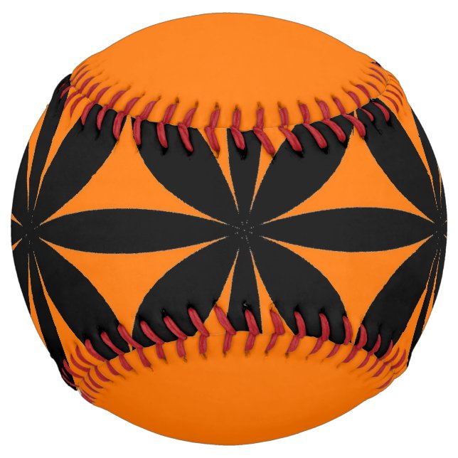 Balle De Softball Noir et Orange moderne / Rétro Imprimer (Devant)