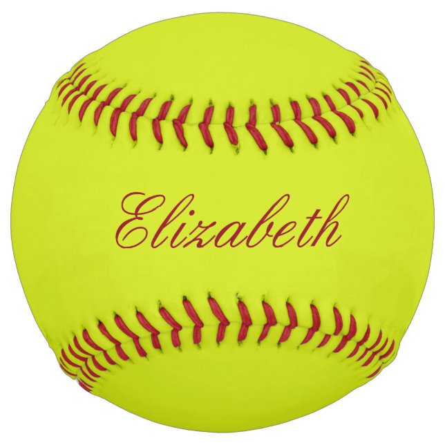 Balle De Softball Nom de la Personnaliser Monogramme (Devant)