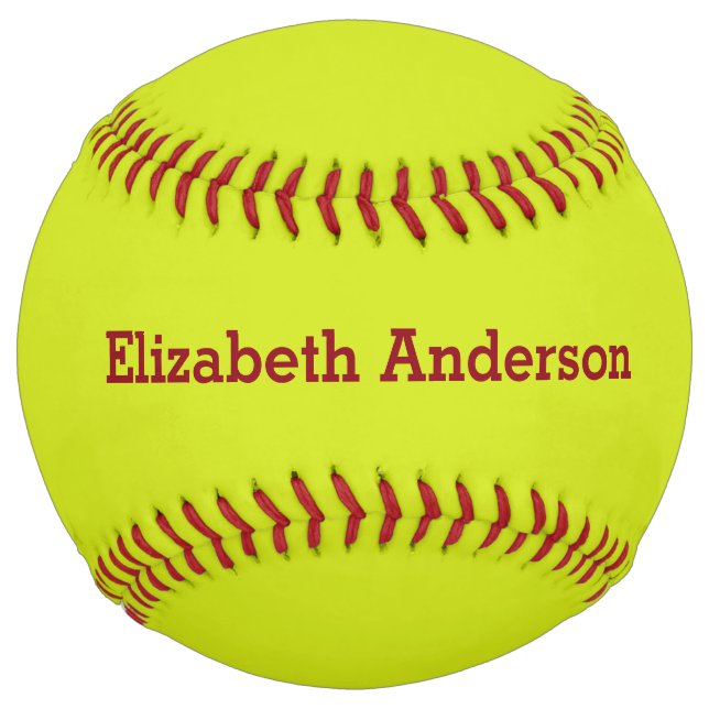 Balle De Softball Nom de la Personnaliser Monogramme (Devant)