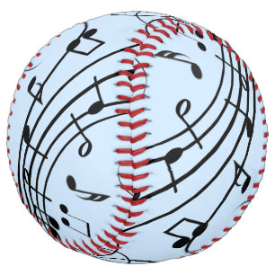 Balle De Softball Notes de musique fantaisie Bleu