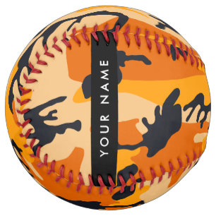 Balle De Softball Orange Camouflage Votre nom Personnalisez