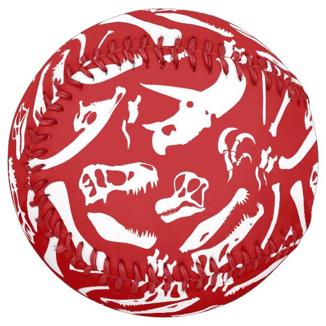 Balle De Softball Os Dinosaures (Rouge) (Devant gauche)