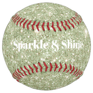 Balle De Softball Paillettes Vertes Étincelles