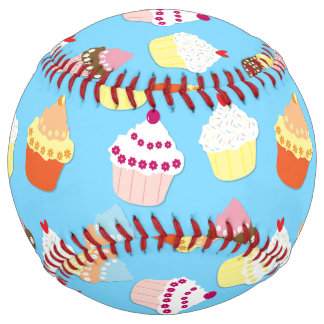 Balle De Softball Pale Pastel Blue Cup Cakes
