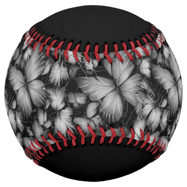 Balle De Softball Papillons gris Imprimer (Devant)