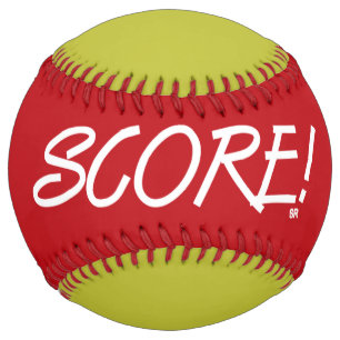 Balle De Softball Partition rouge et or softball