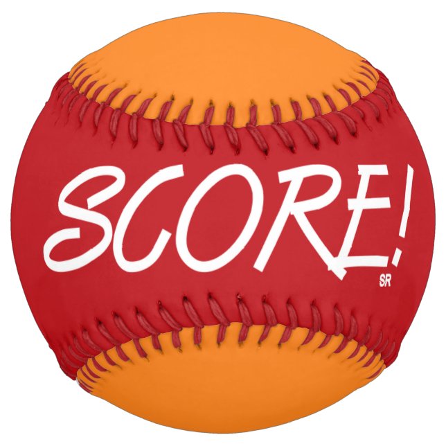 Balle De Softball Partition rouge et orange softball (Devant)