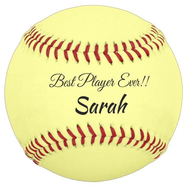 Balle De Softball Pastel Jaune (Devant)