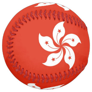 Balle De Softball Patriotic Softball with flag of Hong Kong