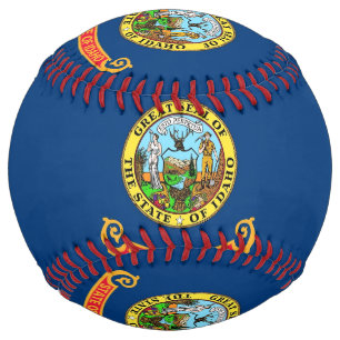 Balle De Softball Patriotic Softball with flag of Idaho, USA