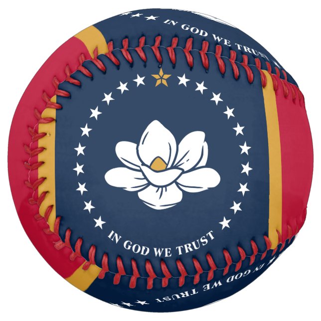 Balle De Softball Patriotic Softball with flag of Mississippi, USA (Devant gauche)