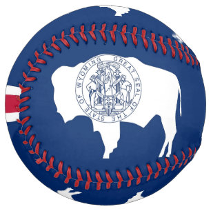 Balle De Softball Patriotic Softball with flag of Wyoming, USA