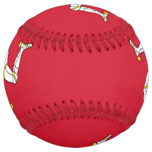 Balle De Softball Patriotic Softball with Isle of Man flag