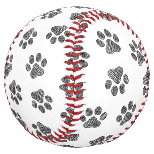 Balle De Softball Patrouilles de Doodle, Paws de Chien, Paws Noirs