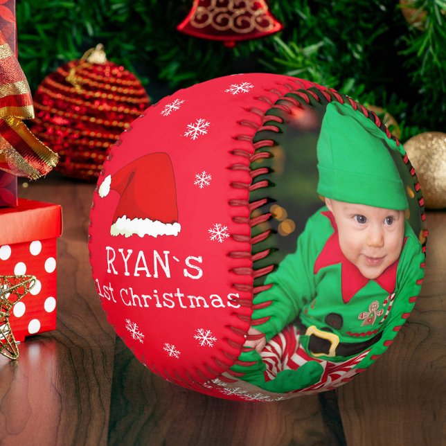 Balle De Softball Première photo de Noël du Père Noël (Créateur téléchargé)