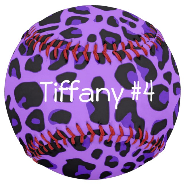 Balle De Softball Purple et noir Cheetah Print Softball (Devant)