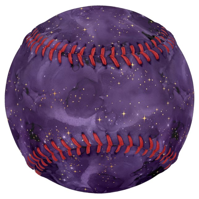 Balle De Softball Purple Galaxy Series Design 8 (Devant)